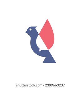 Bird Modern Minimal Animal Creative Logo Design Vector