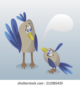 bird mom and baby bird talk