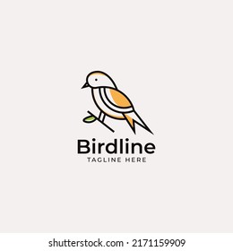 bird with mono line simple and clean logo