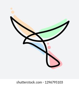 Bird mono line vector
