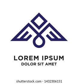 bird monogram logo design template