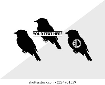Silhouette de Ilustración de Vector Monográfico de Pájaros
