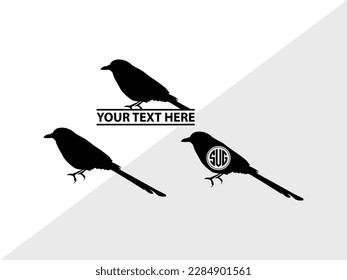 Bird Monogram Vector Illustration Silhouette