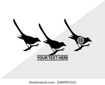 Bird Monogram Vector Illustration Silhouette svg