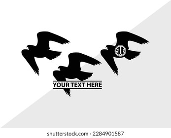 Bird Monogram Vector Illustration Silhouette