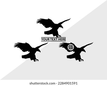 Bird Monogram Vector Illustration Silhouette