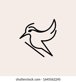 Design-Vorlage für Vogel-Monoline-Logo