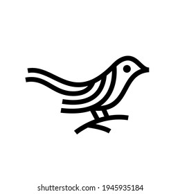 bird monoline outline logo vector icon illustration