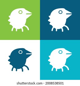 Bird Monster Flat four color minimal icon set
