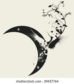 Bird and moon design