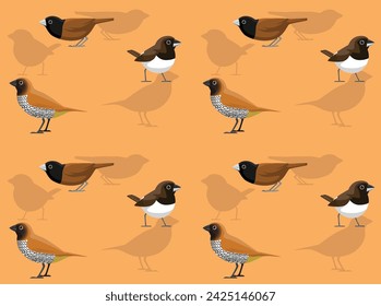 Bird Munia Nette nahtlose Tapete Hintergrund