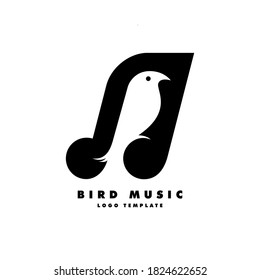 Bird music icon vector template