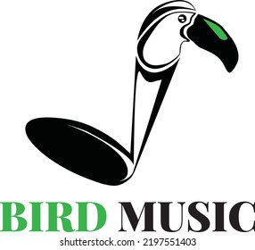 Bird Music Note Musical Logo