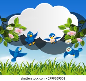 Bird in nature banner template illustration