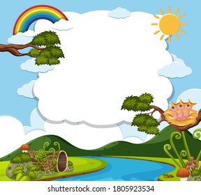 Bird in nature blank banner illustration