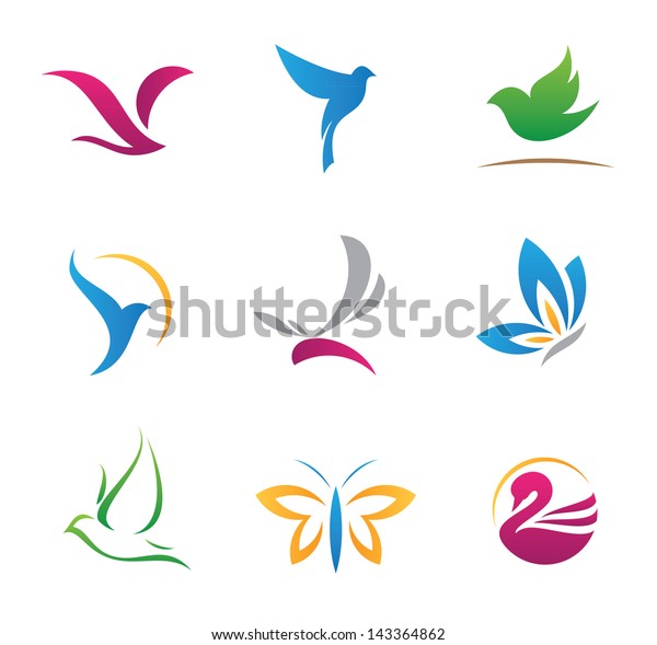 Bird Nature Flying Rhythm Mechanics Symbols Stock Vector (Royalty Free ...