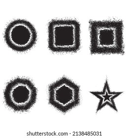 Bird nest black shape brushstrokes. Irregular drawing strokes. Vector brush stroke background