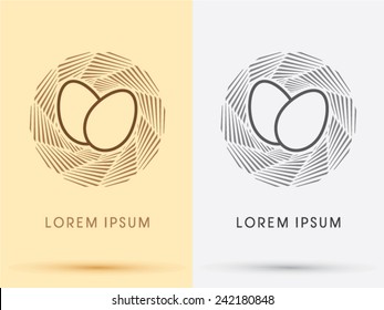 Bird Nest And Eggs Logo, Symbol, Icon, Graphic, Vector .