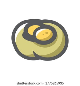 Bird nest with eggs Vector Cartoon illustration