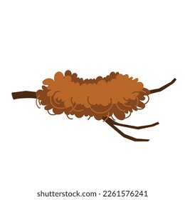 Bird nest flat vector illustration clipart isolated on white background