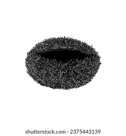 bird nest hand drawing vector isolated on white background.