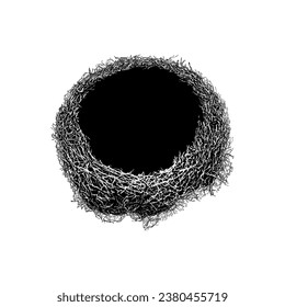 bird nest hand drawing vector isolated on white background.