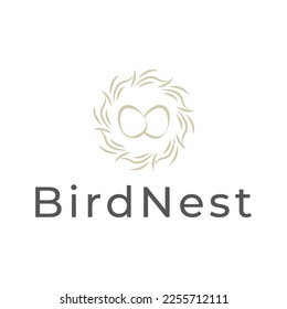 bird nest hipster vintage logo vector icon illustration