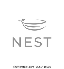 bird nest hipster vintage logo vector icon illustration