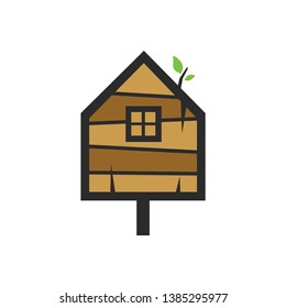 Bird nest or house logo design template