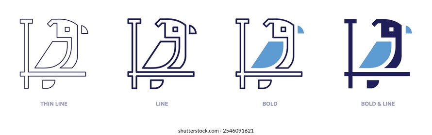 Bird nest icon in 4 different styles. Thin Line, Line, Bold, and Bold Line. Duotone style. Editable stroke.