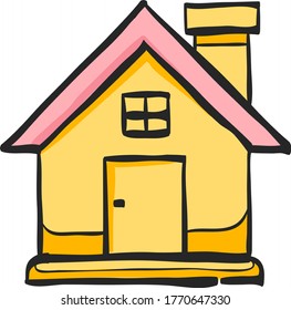 Bird nest icon in color drawing. Animal home