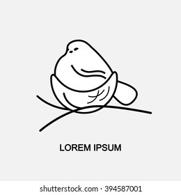 Bird in Nest Icon Isolated On White Background