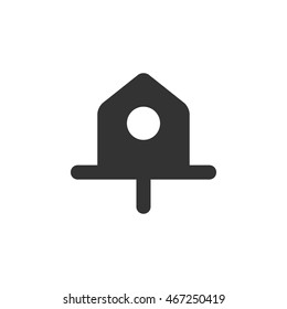 Bird nest icon in single grey color. Animal home