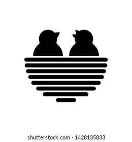 Bird nest icon in trendy flat style isolated on white background. Symbol for your web site design, logo, app, UI. Vector illustration, EPS