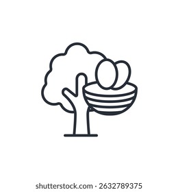 bird nest icons isolated on White Background. Flat style design
