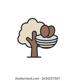 bird nest icons isolated on White Background. Flat style design