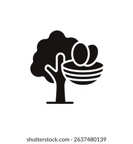 bird nest icons isolated on White Background. Flat style design