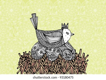 bird nest illustration/vector