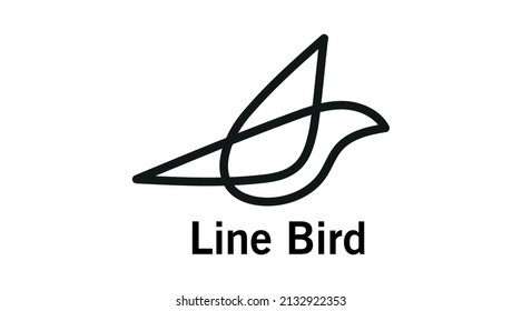 Bird Nest Incubation Logo Design Template. Vector Illustration of Abstract bird's nest isolated on orange background. Vintage Modern Logo Line Art Design Template