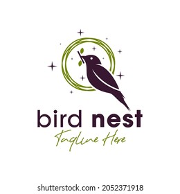 bird nest inspiration illustration logo design