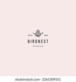 Vogel Nest Logo Design Retro Hipster Vintage
