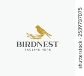 Bird nest logo design template