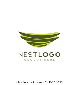 Bird Nest logo design template vector illustration