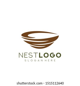 Bird Nest logo design template vector illustration