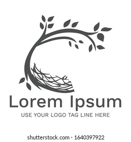 Bird Nest Logo Design Template