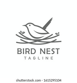 Bird Nest Logo Design Vector Icon Template