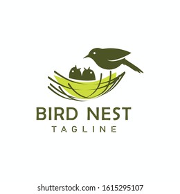 Bird nest logo design vector icon template