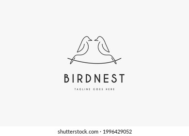 Bird nest logo design vector illustration. Bird nest suitable for business management and animal company logos.