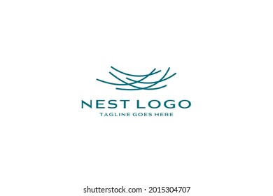 Bird nest logo design vector icon
