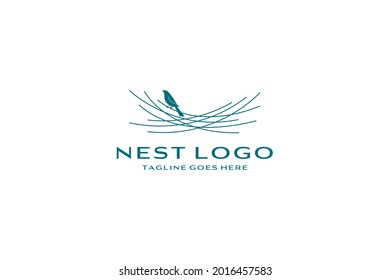 Bird nest logo design vector icon